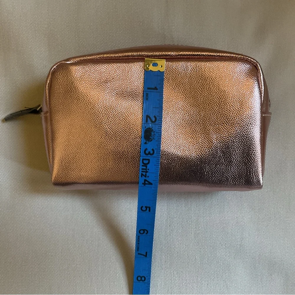 Shiny Light Pink Metallic Cosmetic Pouch Bag